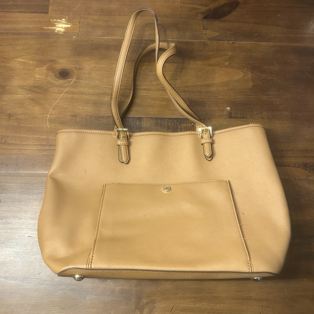 Michael Kors Jet Set Brown Saffiano Tote Purse LG Leather Shoulder‎ *NO KEYCHAIN